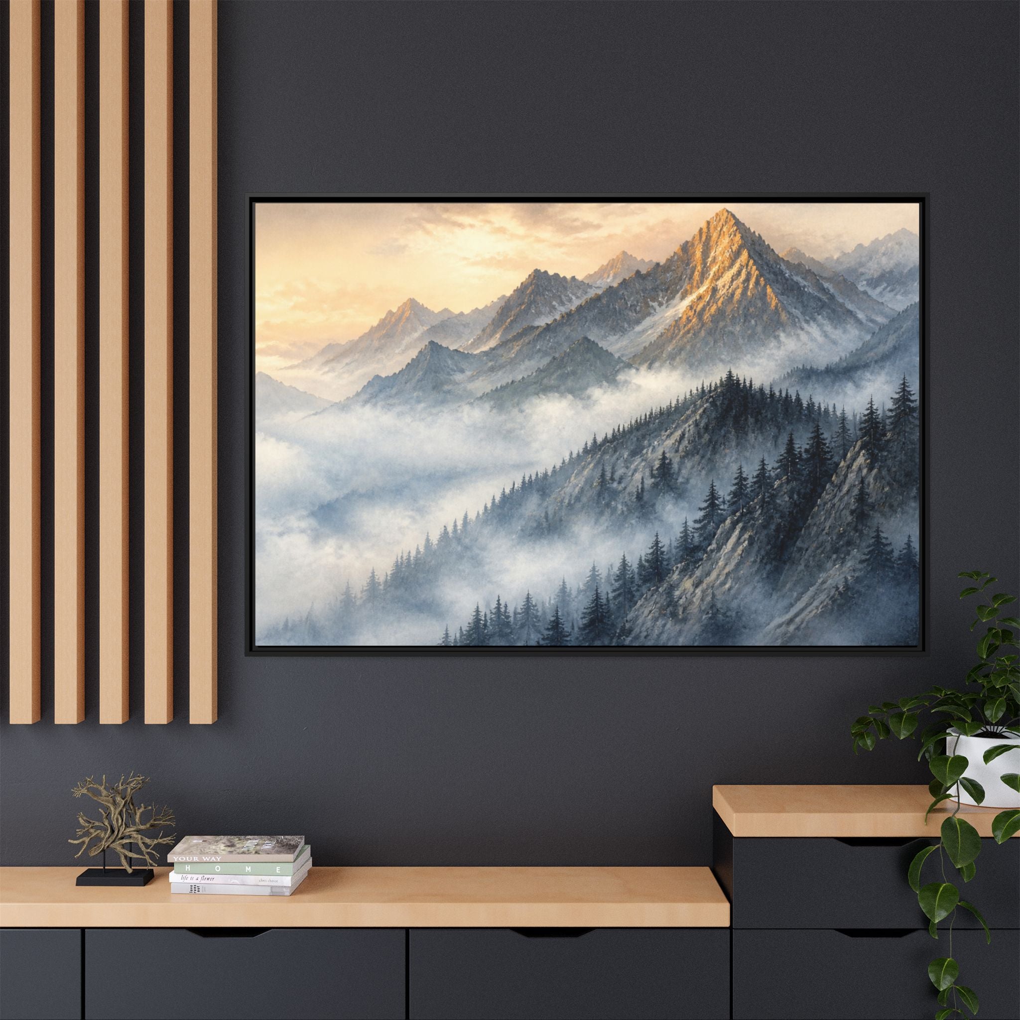 Rockies Fog Ridge Canvas Wall Art Print Ready to Hang