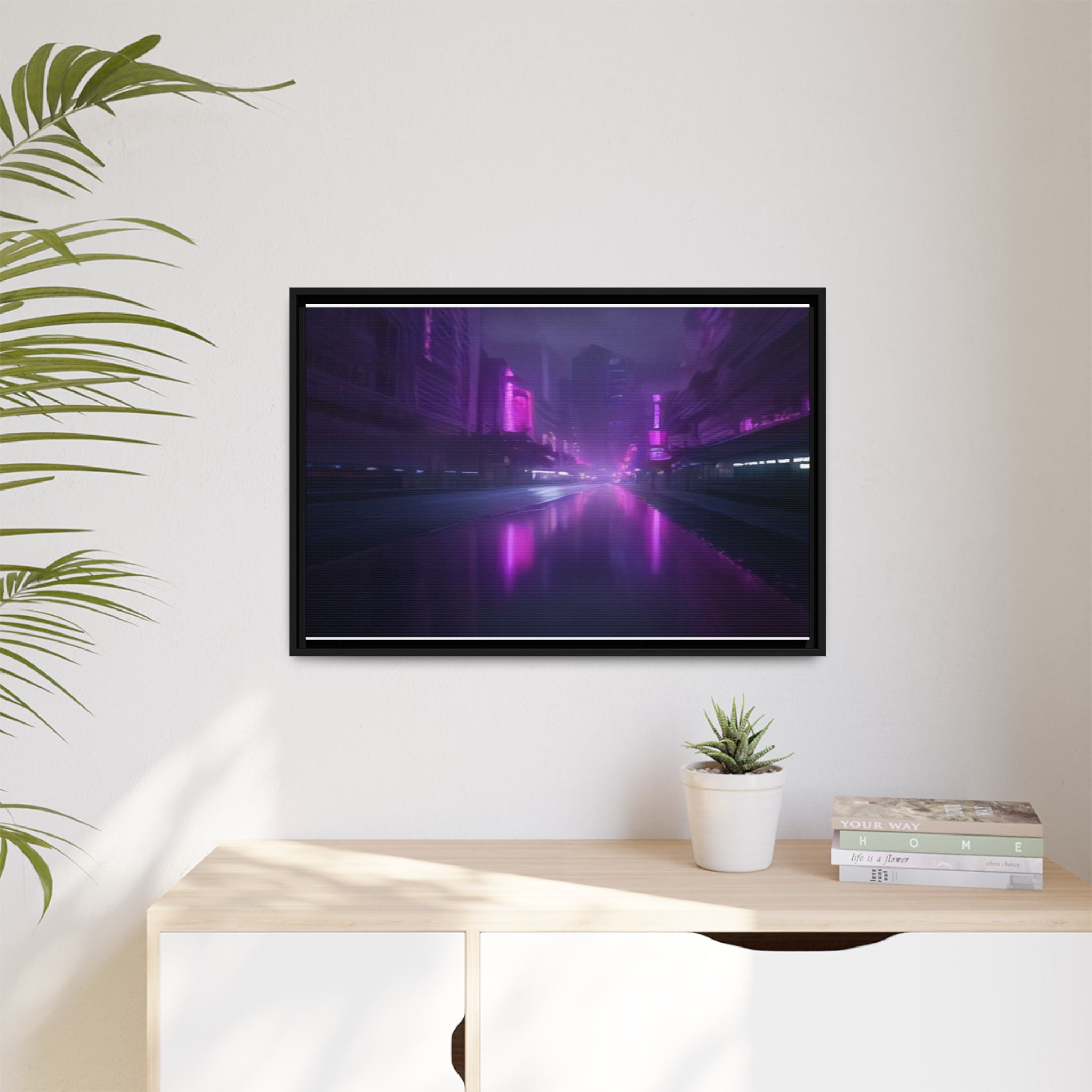 Las Vegas Neon Night Canvas Wall Art Print Ready to Hang
