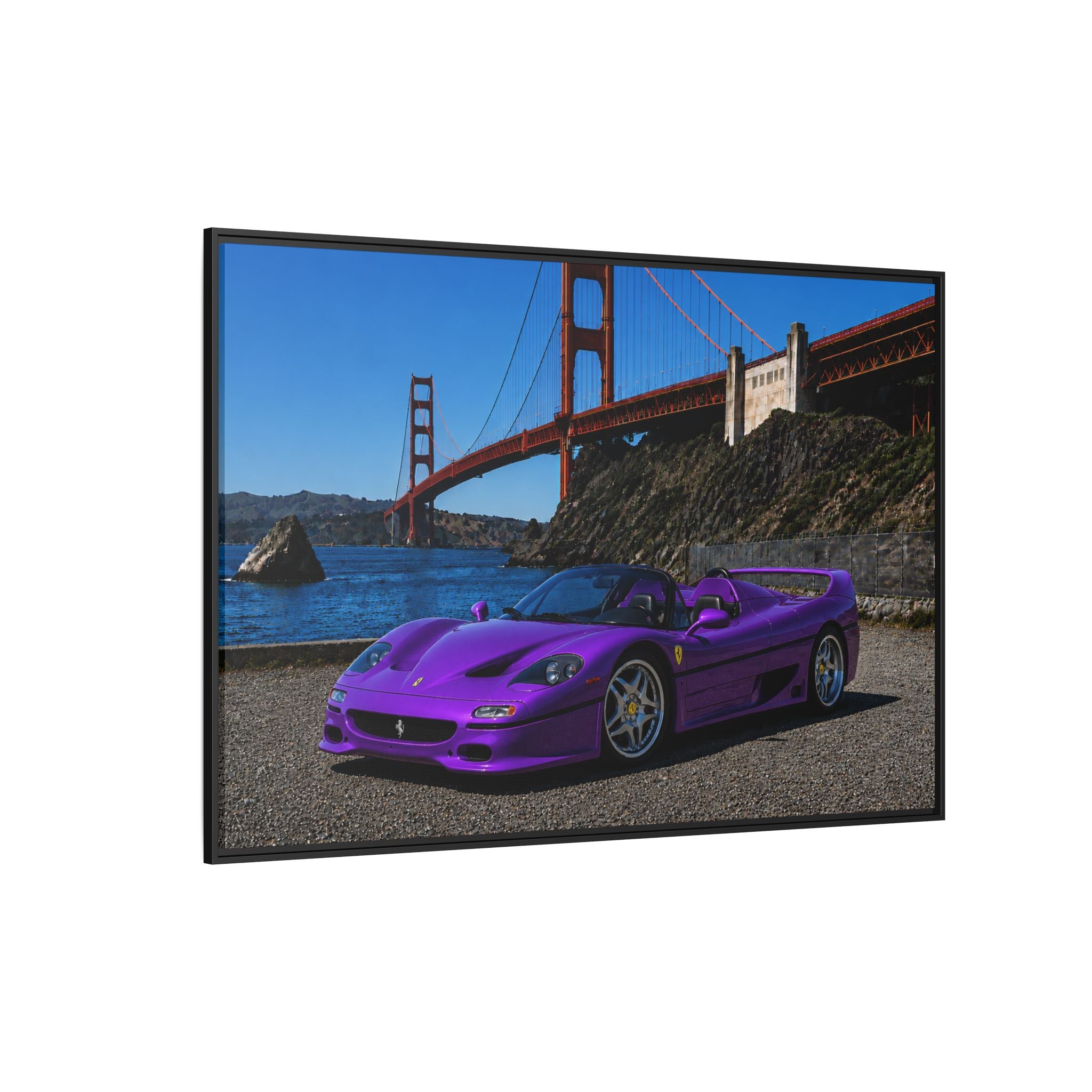 Ferrari F50 1995 — Stunning Canvas Print - At Golden Gate Bridge