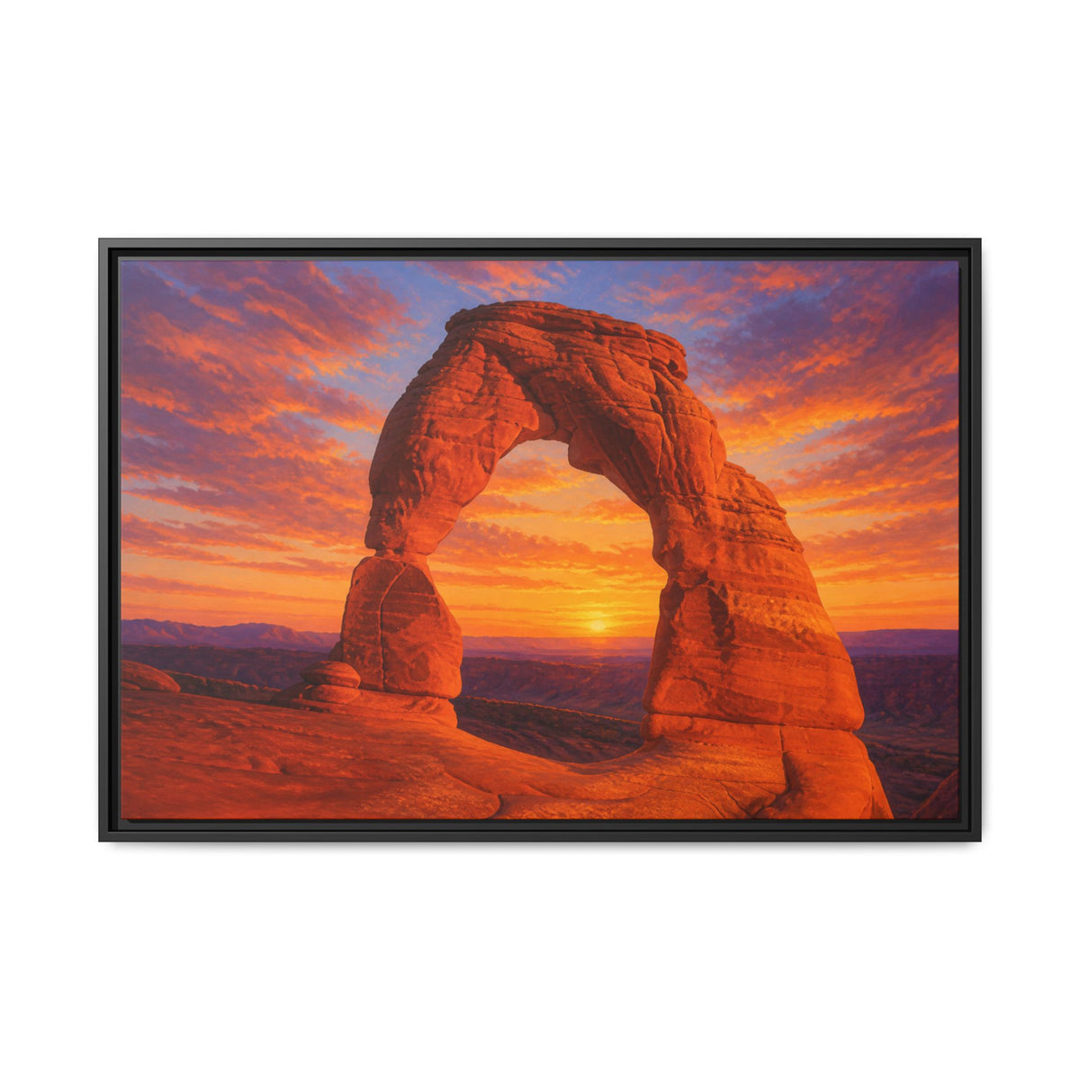 Delicate Arch Sunset Canvas Wall Art Print Ready to Hang