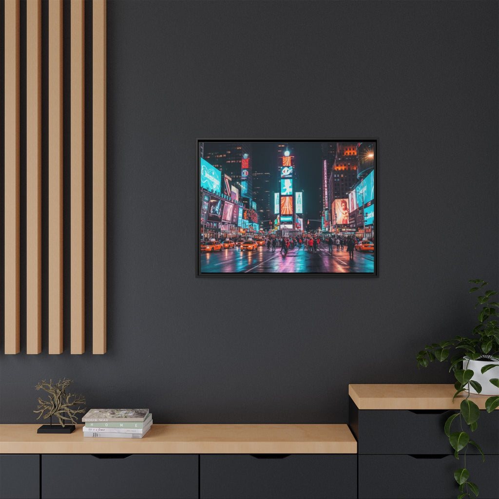 New york / Japan Nightskape Cityskape Framed Canvas Art - Stunning