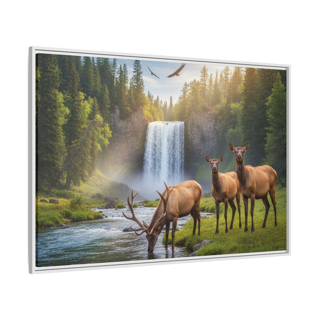 Elk Forest Landscape Wall Art - Eagles Flying - Stunning
