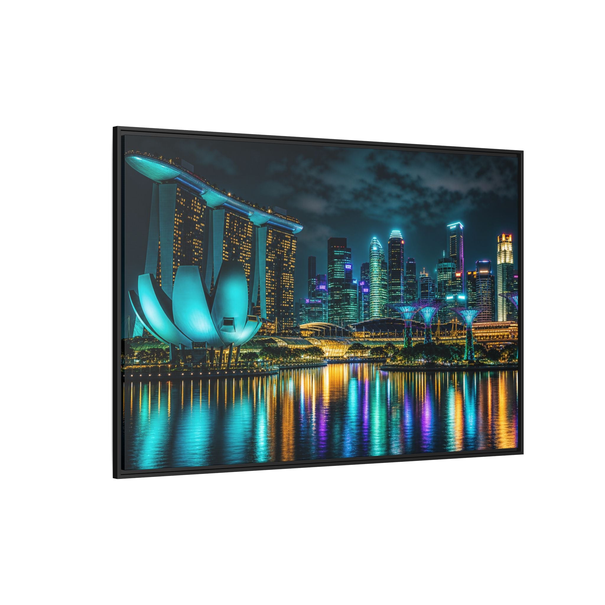 Singapore Marina Bay Night Canvas Wall Art Print Ready to Hang