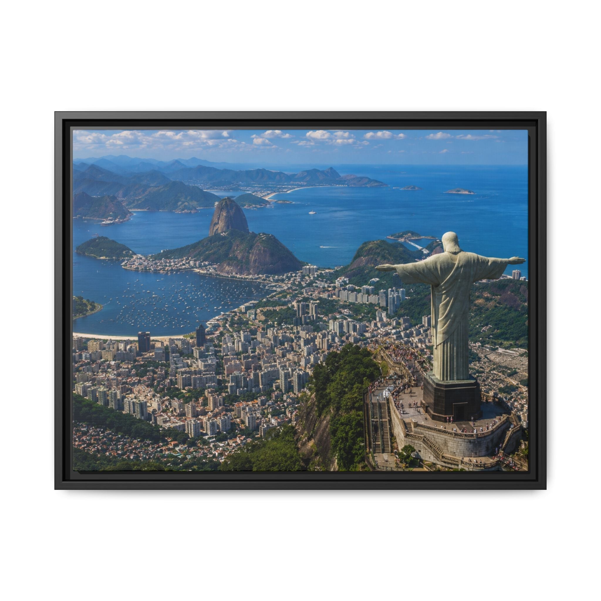 Rio de Janeiro Matte Canvas Print — Framed Wall Art of Christ the Redeemer & Sugarloaf Bay