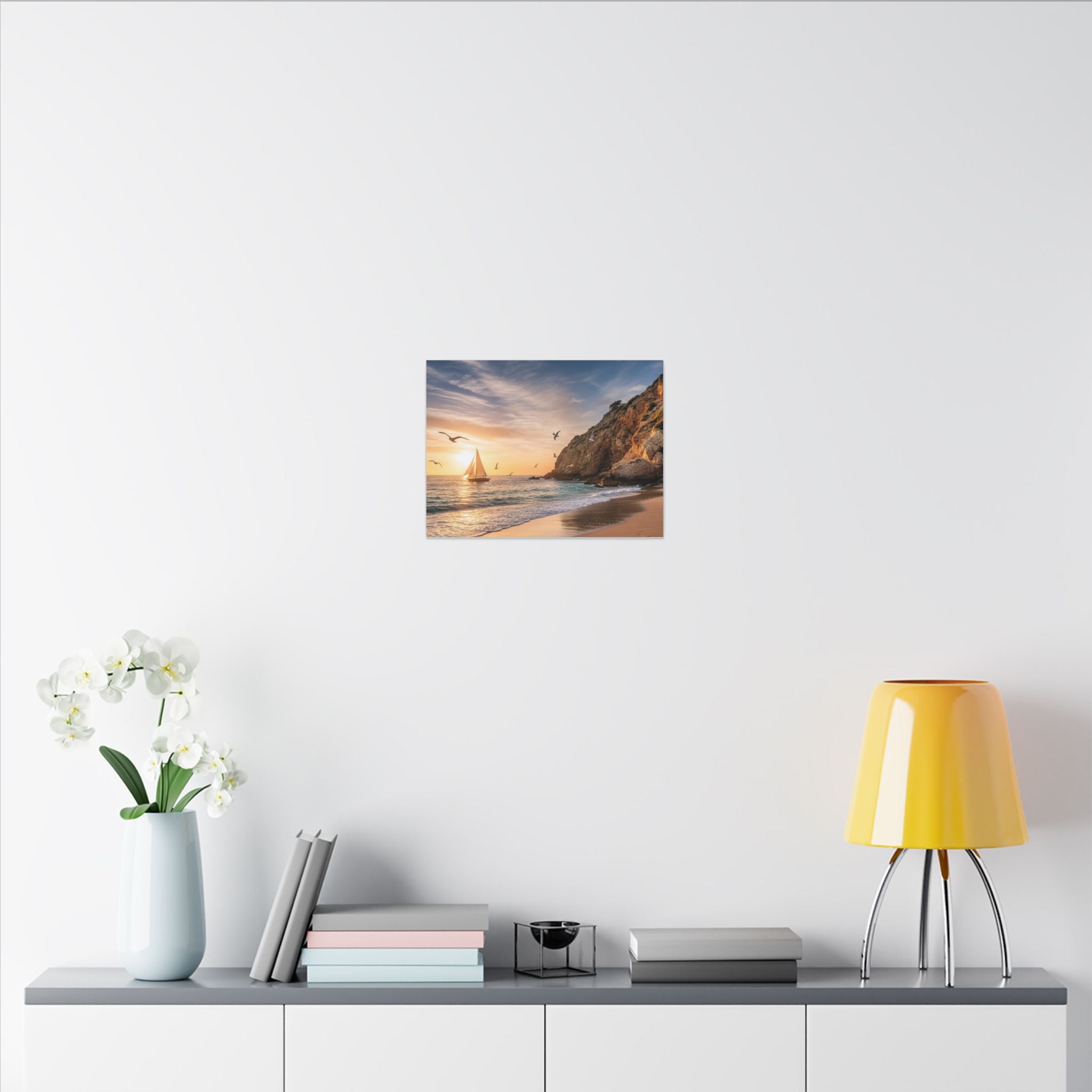Seaside Sunset Sail Canvas