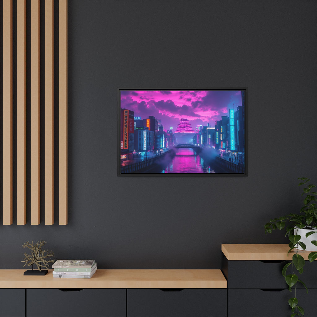 Osaka Neon Night Canvas Wall Art Print Ready to Hang