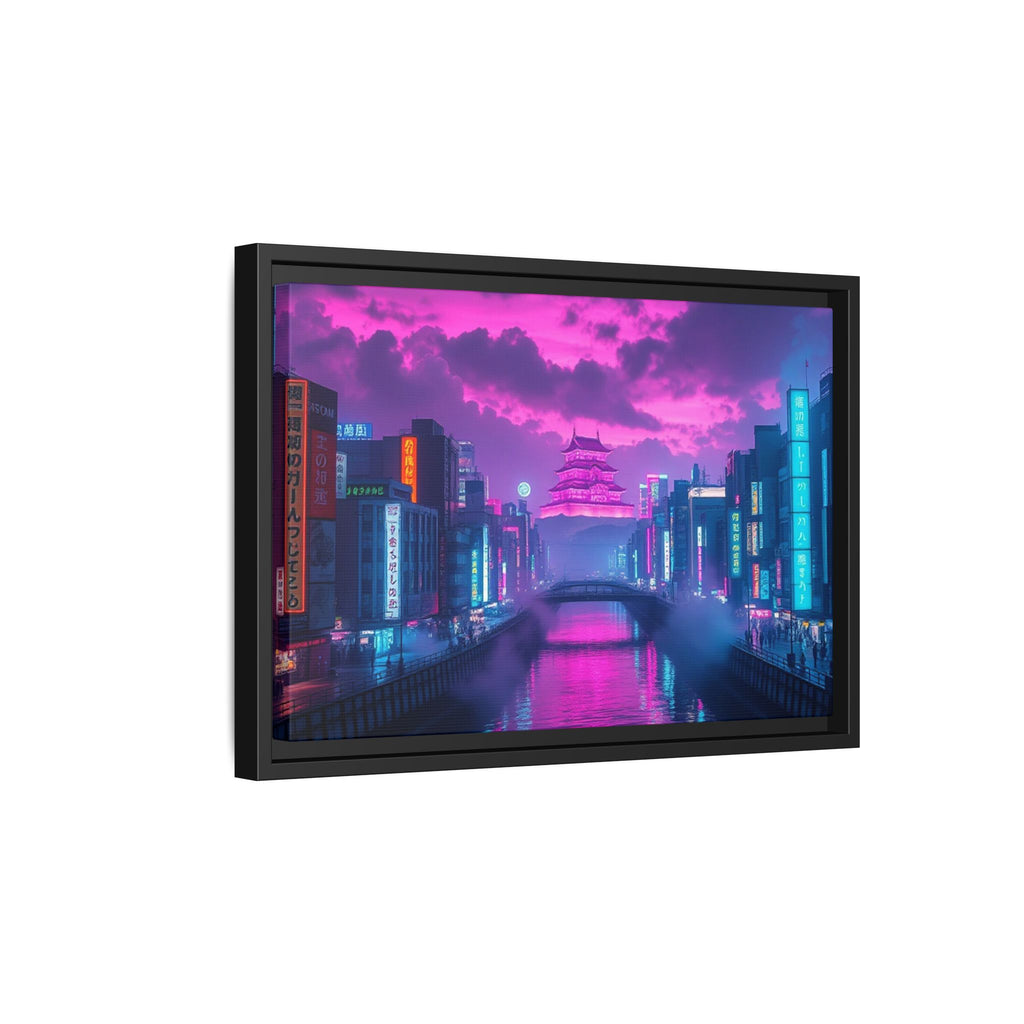 Osaka Neon Night Canvas Wall Art Print Ready to Hang