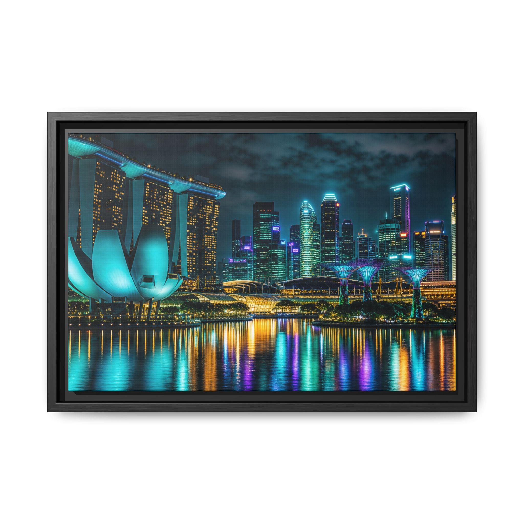 Singapore Marina Bay Night Canvas Wall Art Print Ready to Hang
