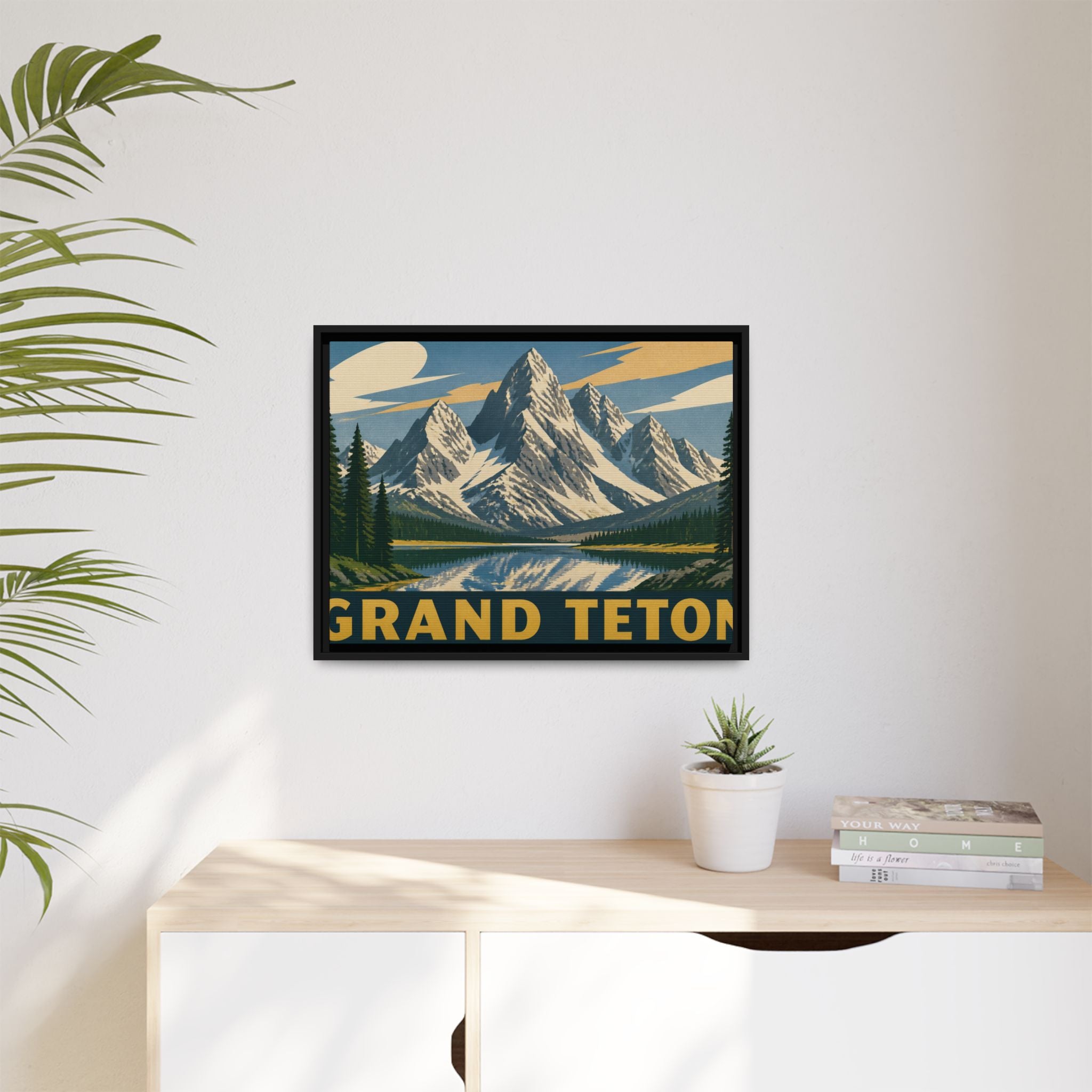 Grand Teton Vintage Travel Poster Canvas Wall Art Print Ready to Hang