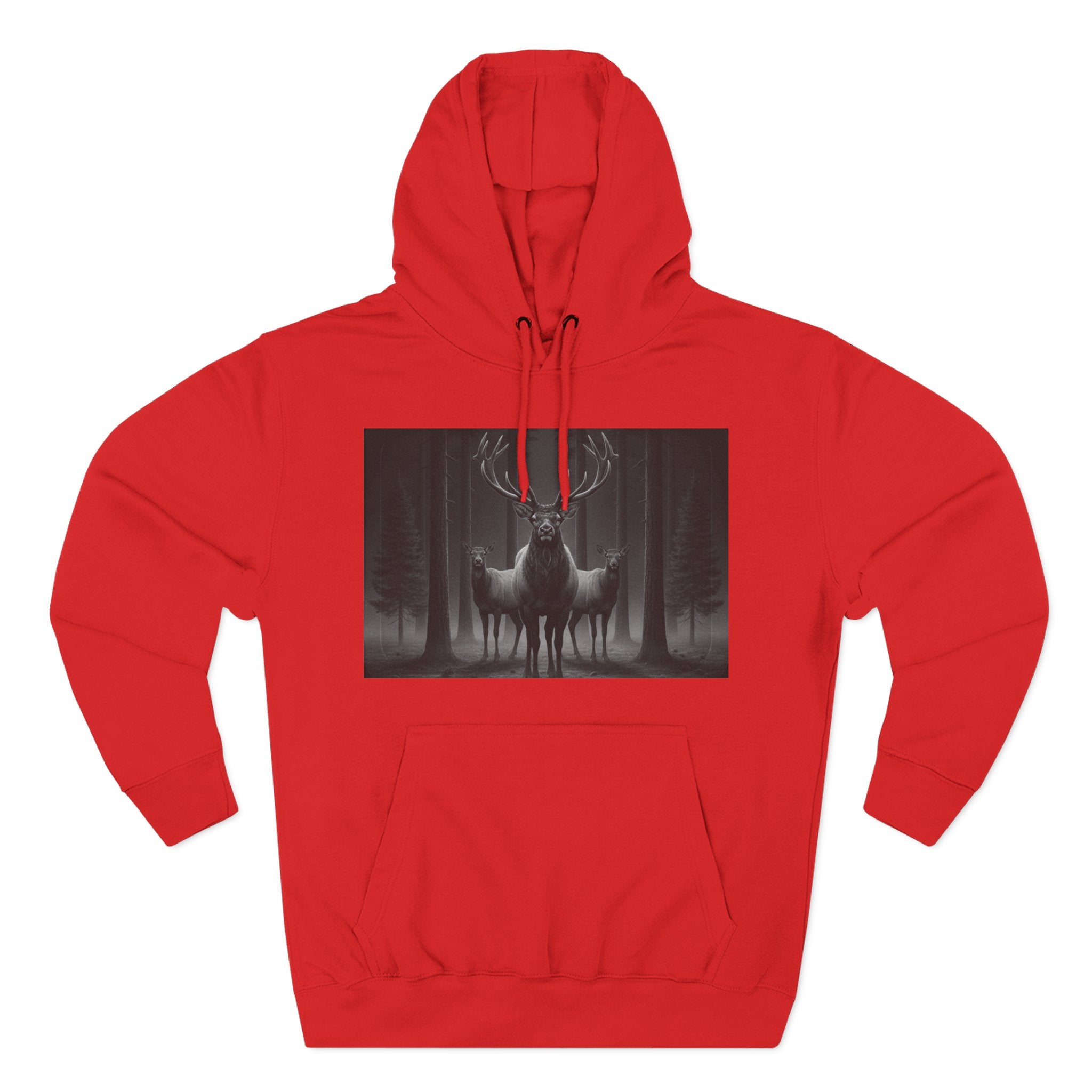 Mystic Stag Hoodie — Dark Forest Elk Trio Graphic Fleece