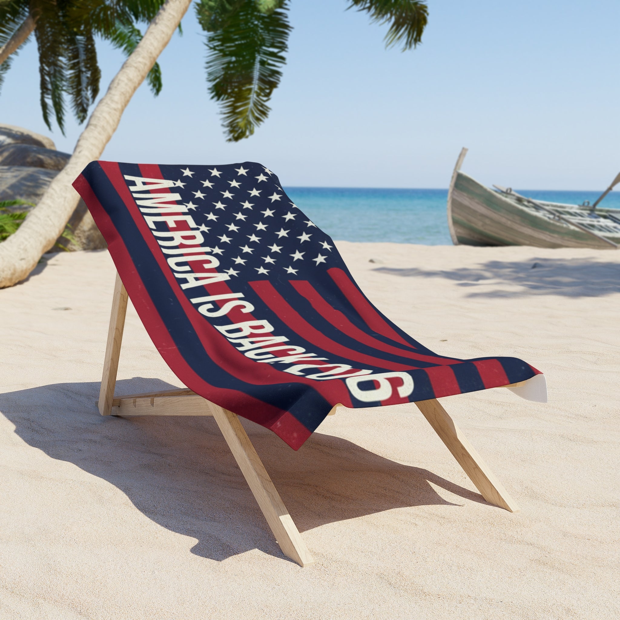 America Is Back 2026 Beach Towel — Patriotic American Flag Summer Towel
