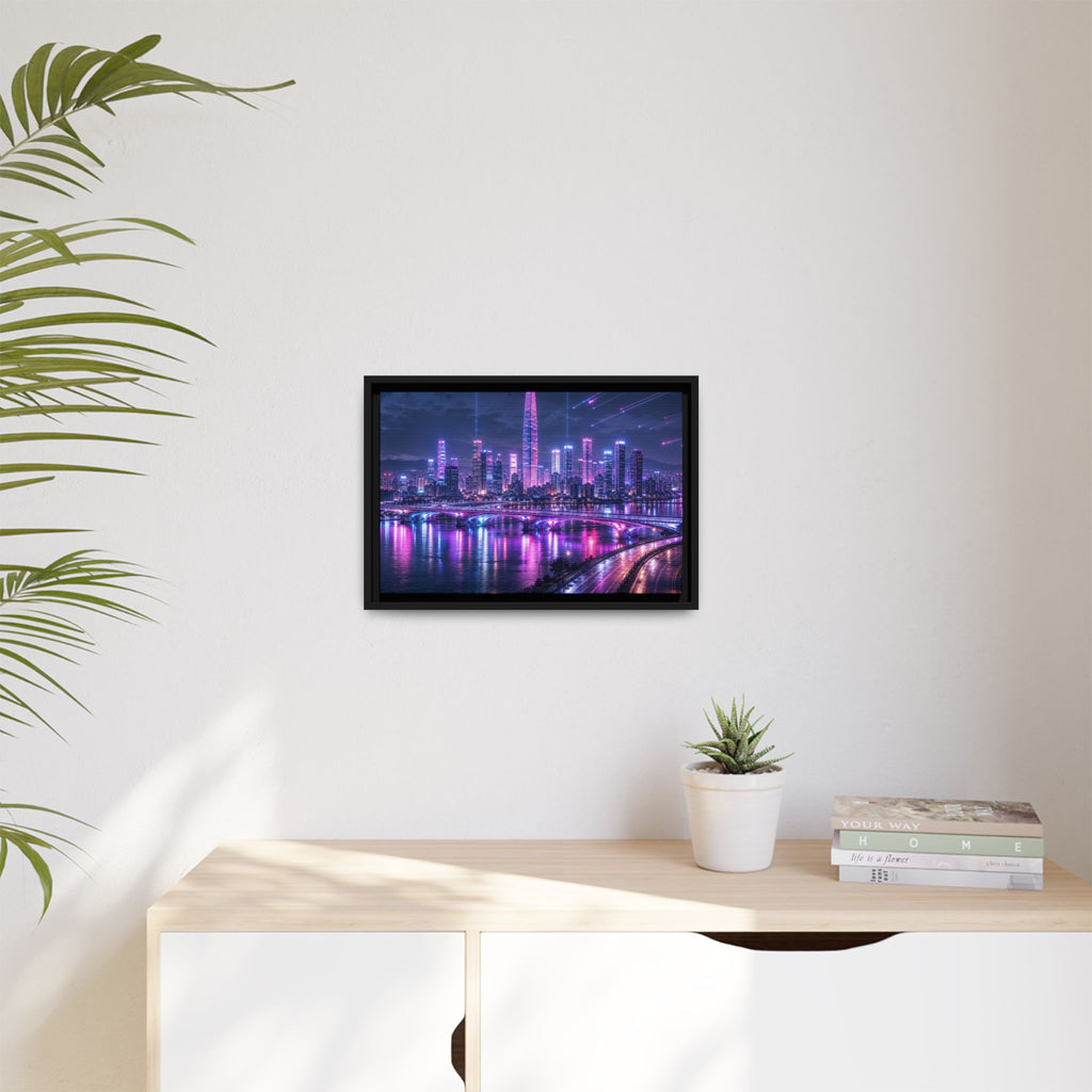 Seoul Night Skyline Canvas Wall Art Print Ready to Hang