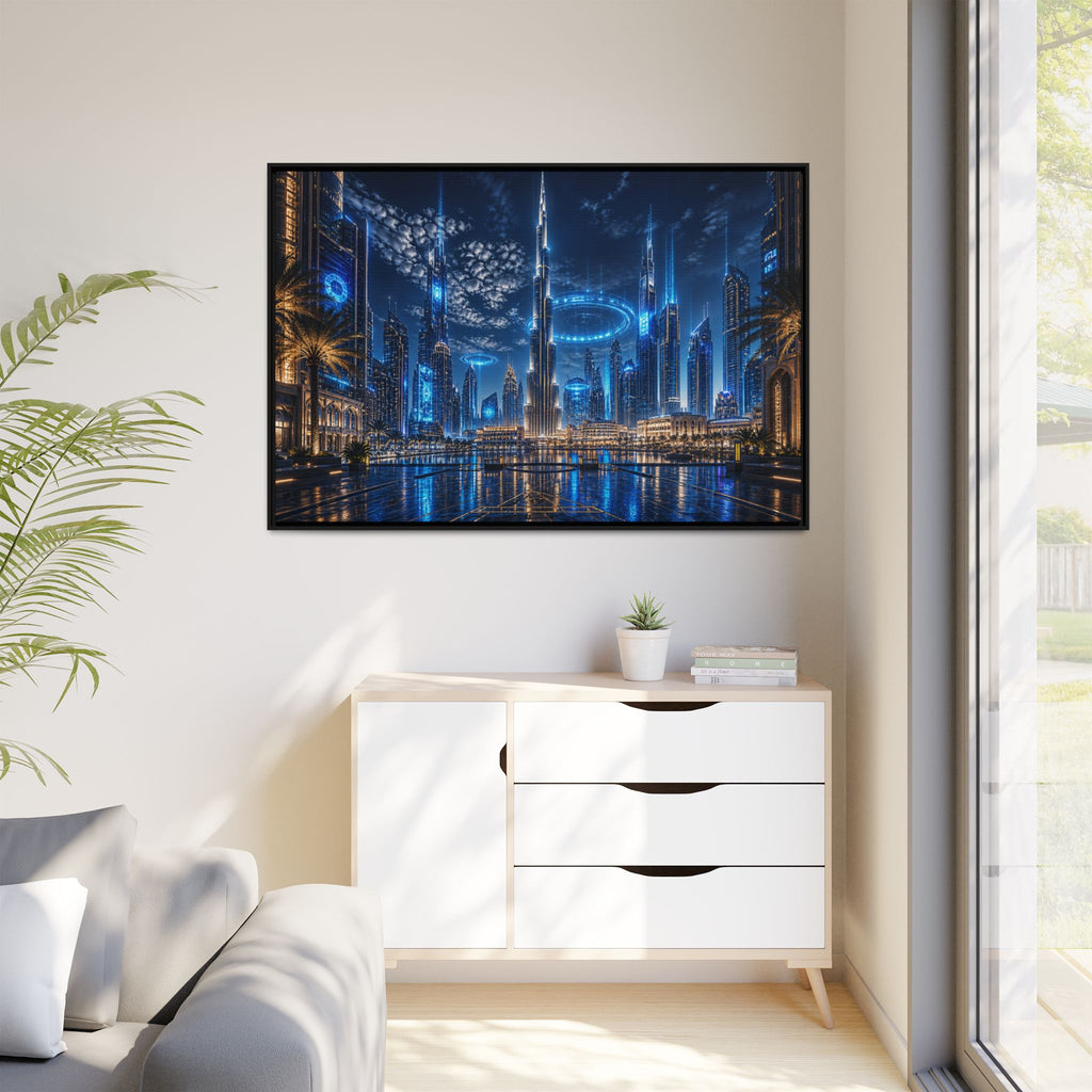 Dubai Night Skyline Canvas Wall Art Print Ready to Hang
