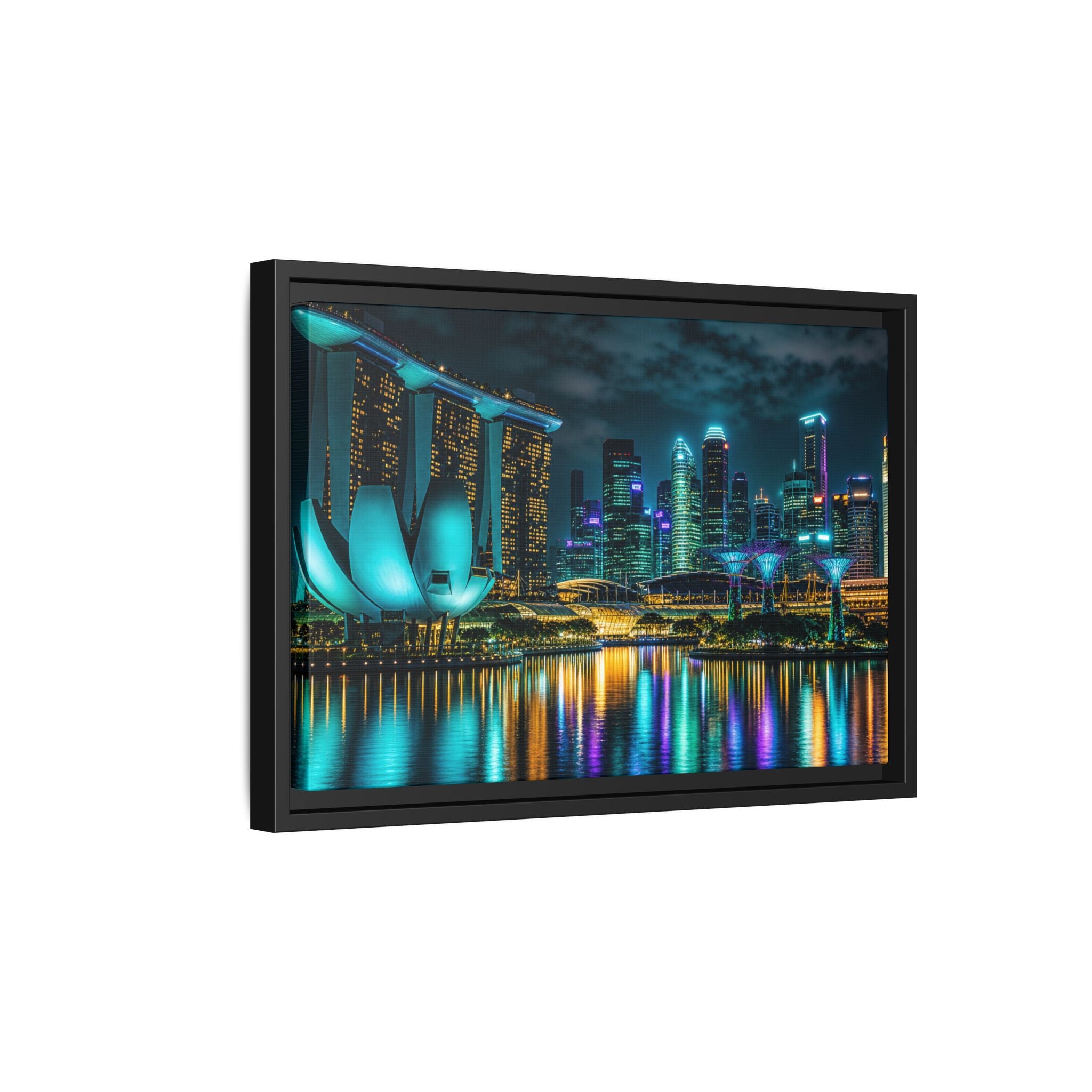 Singapore Marina Bay Night Canvas Wall Art Print Ready to Hang