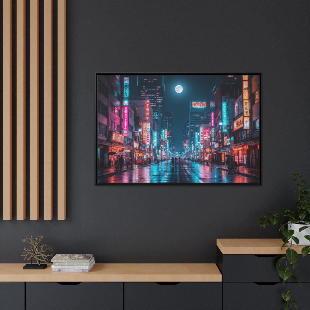 Japan Nightscape Canvas Framed Print - Stunning - Vibrant