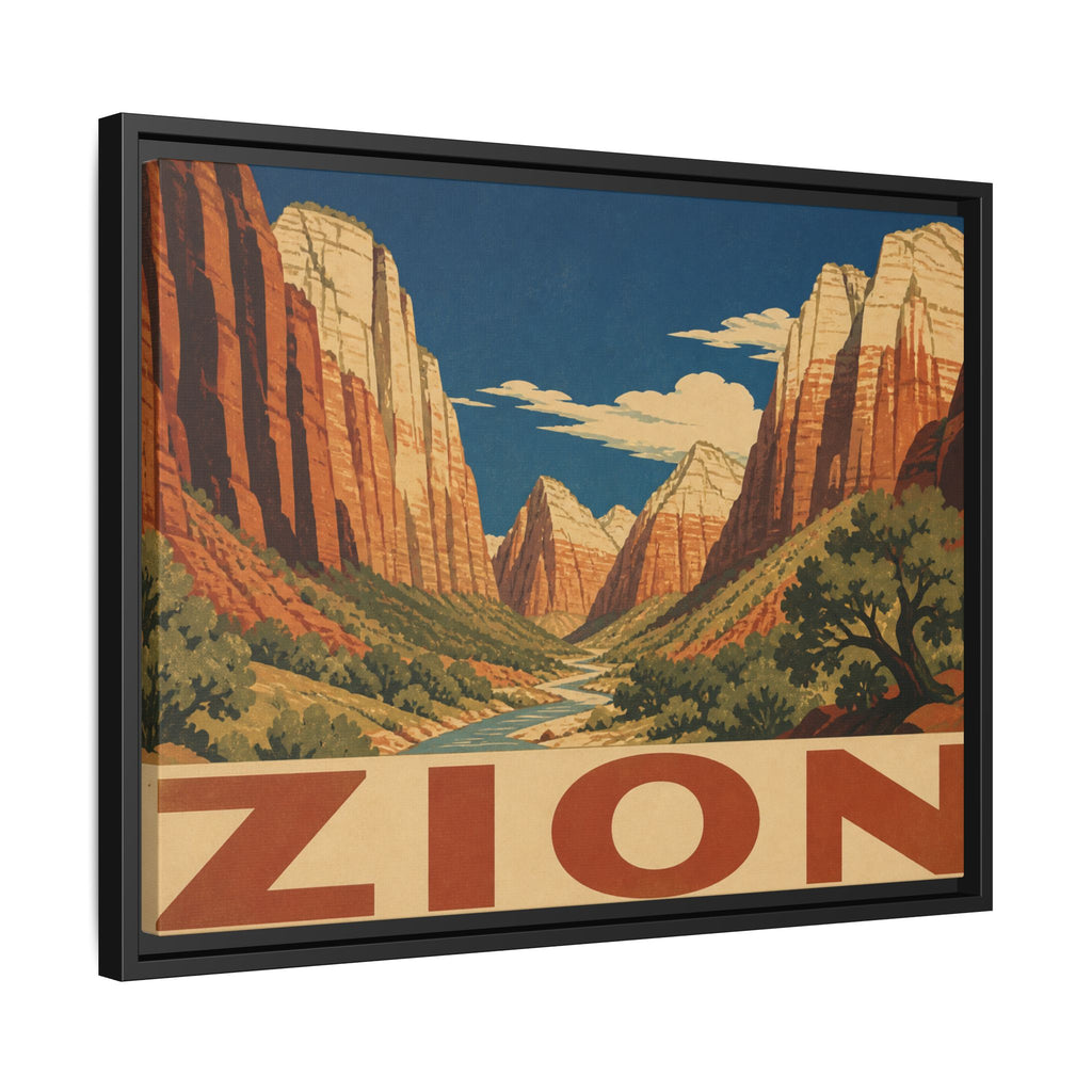 Zion Vintage Travel Poster Canvas Wall Art Print Ready to Hang