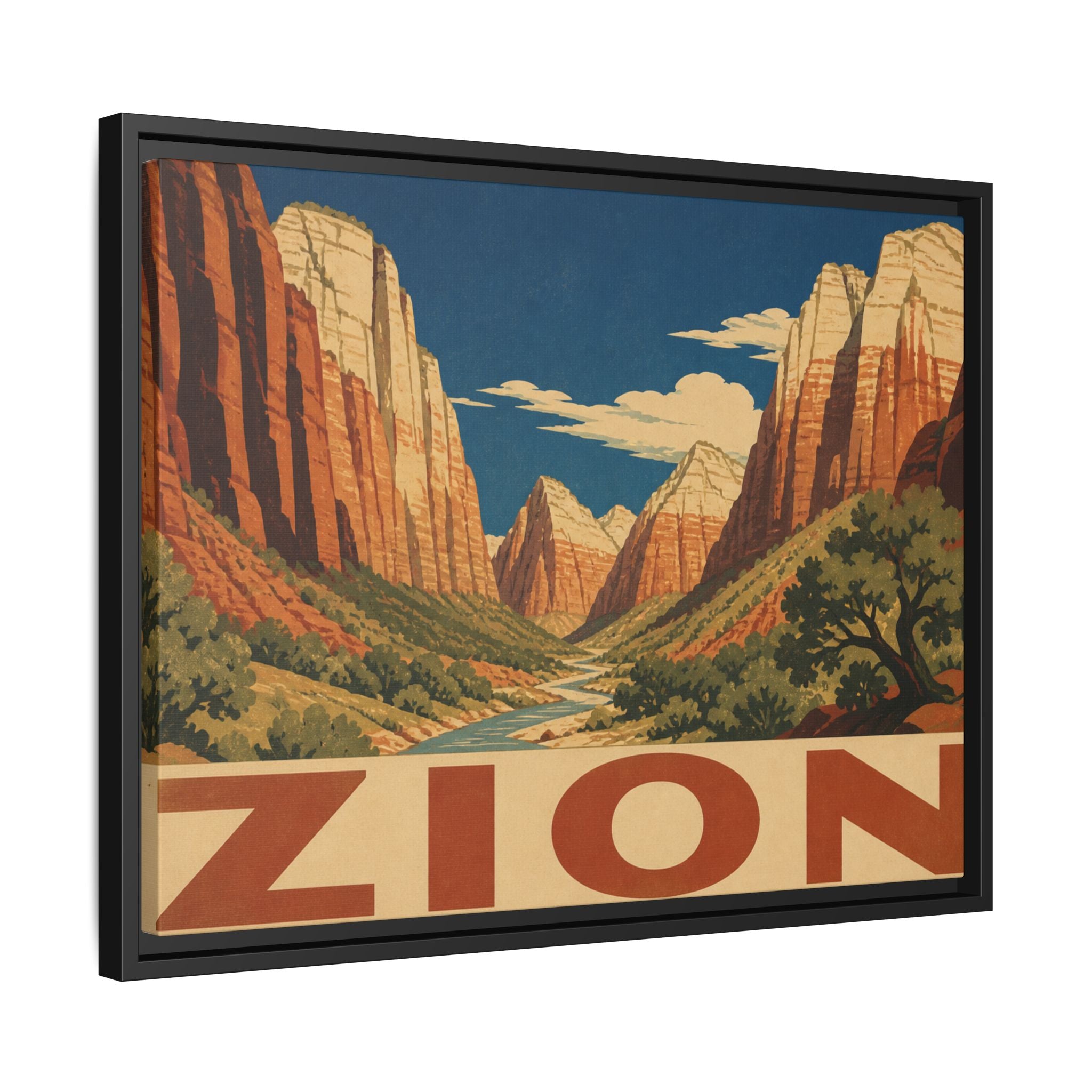 Zion Vintage Travel Poster Canvas Wall Art Print Ready to Hang