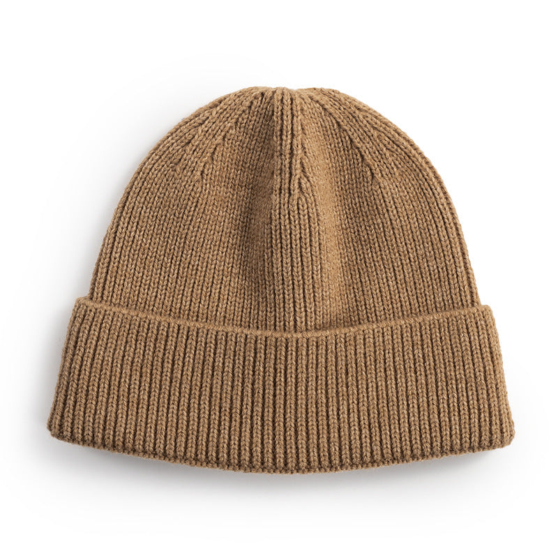 Winter Thick Warm Knitted Hat for Men, Cycling Windproof Ear Protection Beanie, Solid Color Woolen Hooded Hat