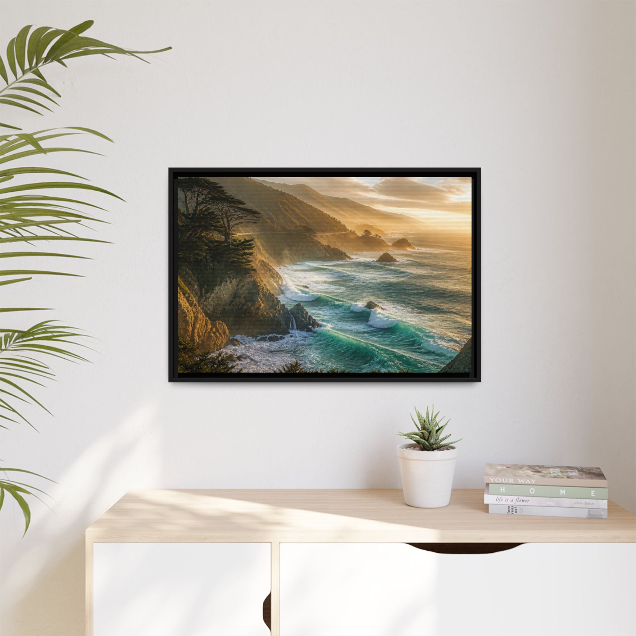 Big Sur Coastal Waves Canvas Wall Art Print Ready to Hang