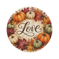 Autumn Pumpkin Love Round Rug Fall Entryway Seasonal Home Decor Halloween Thanksgiving Gift
