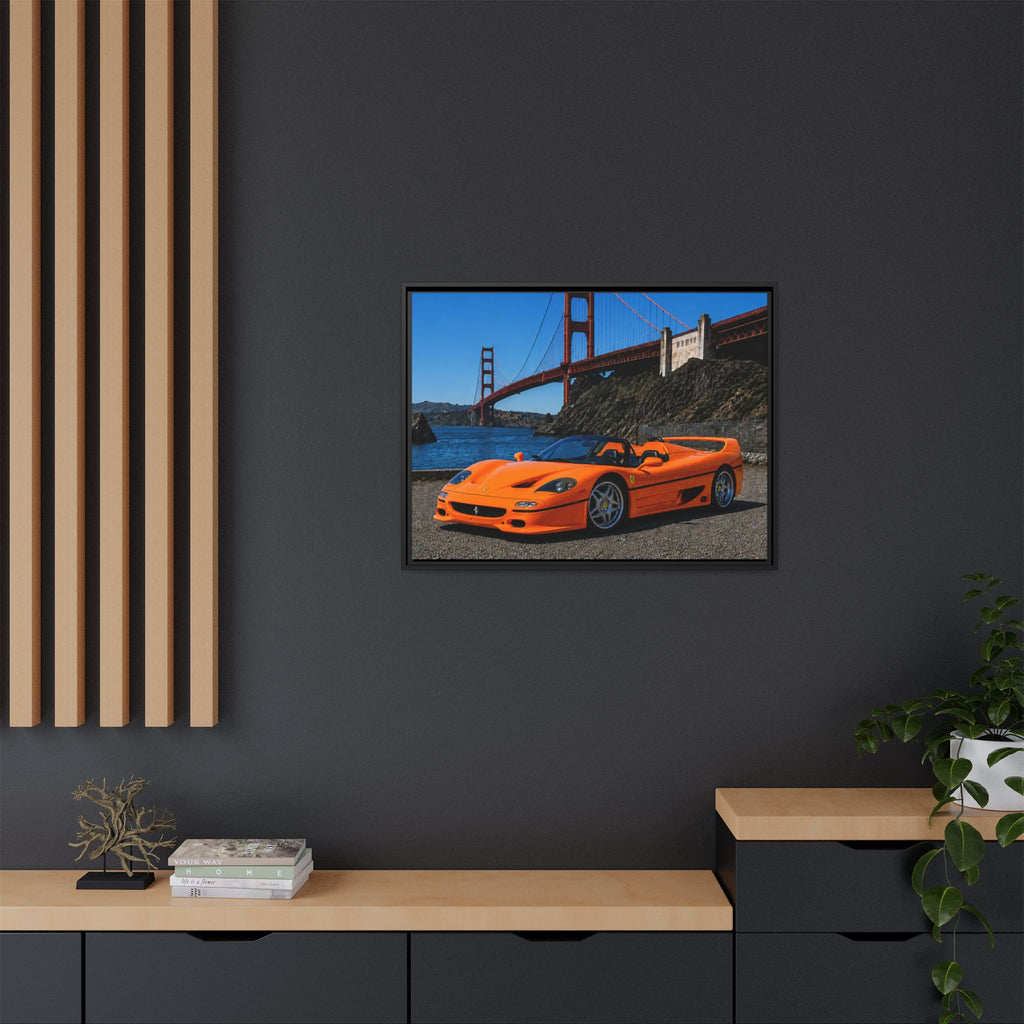 Ferrari F50 1995 - Golden Gate Bridge - Framed Canvas Print - Stunning