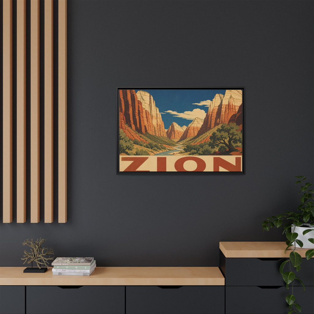 Zion Vintage Travel Poster Canvas Wall Art Print Ready to Hang