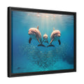 Framed Dolphin Canvas Print — Matte Ocean Wall Art