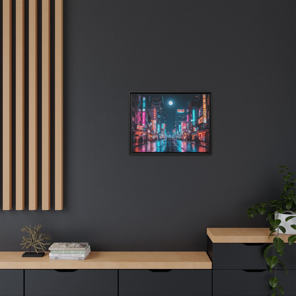 Japan Nightscape Canvas Framed Print - Stunning - Vibrant