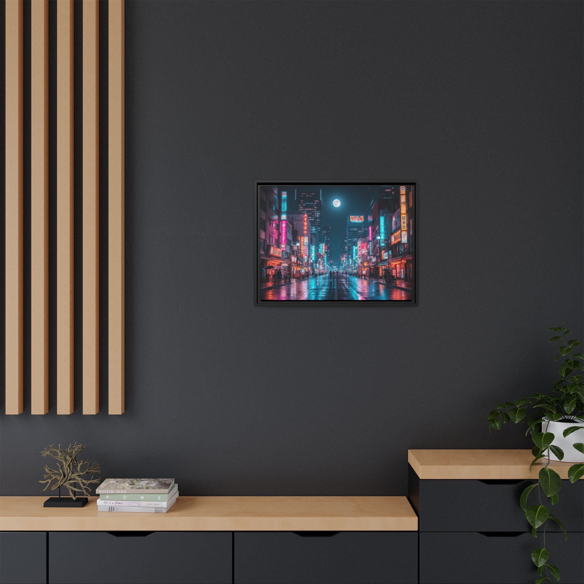Japan Nightscape Canvas Framed Print - Stunning - Vibrant