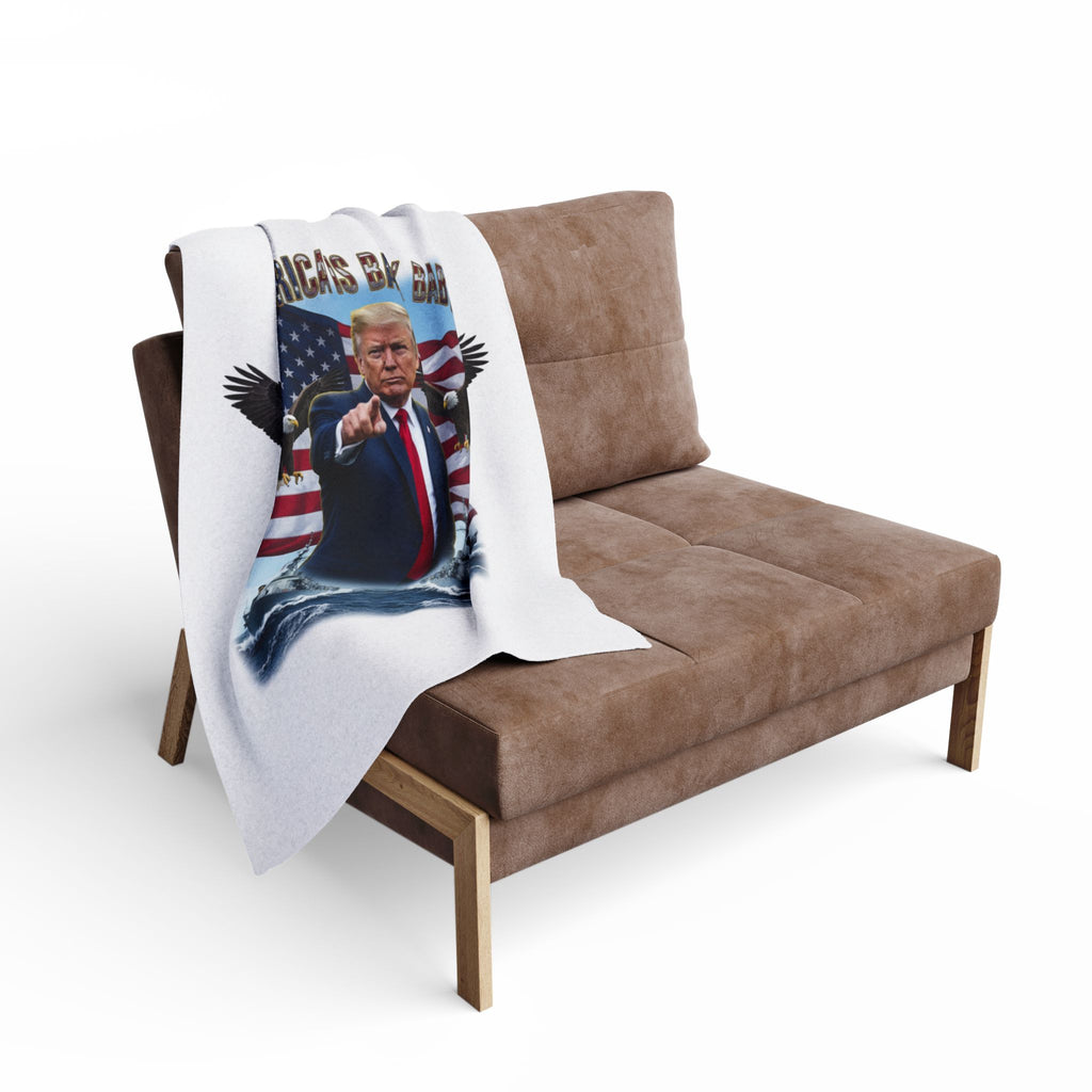 Arctic Fleece Blanket — "America Is Back Baby" Patriotic Trump Design