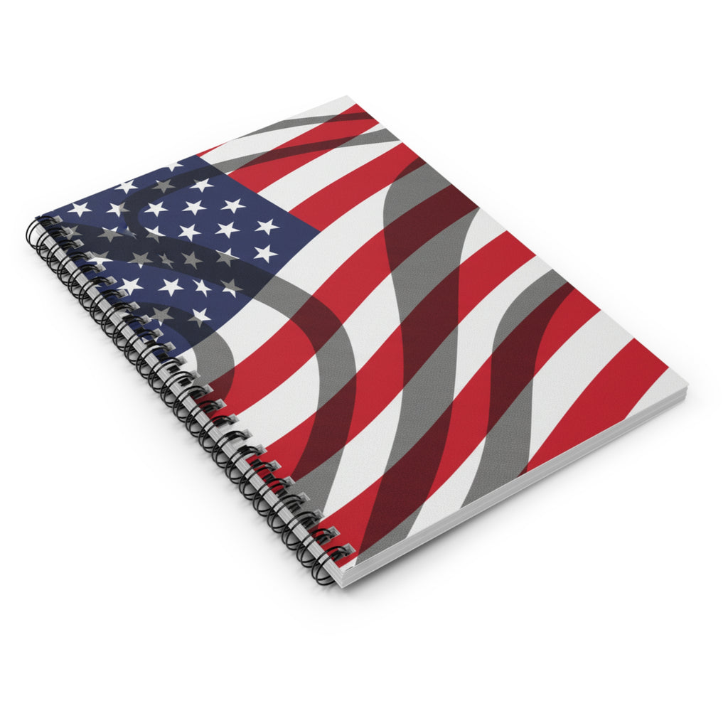 American Flag Spiral Notebook — Patriotic Ruled Journal for Notes & School
