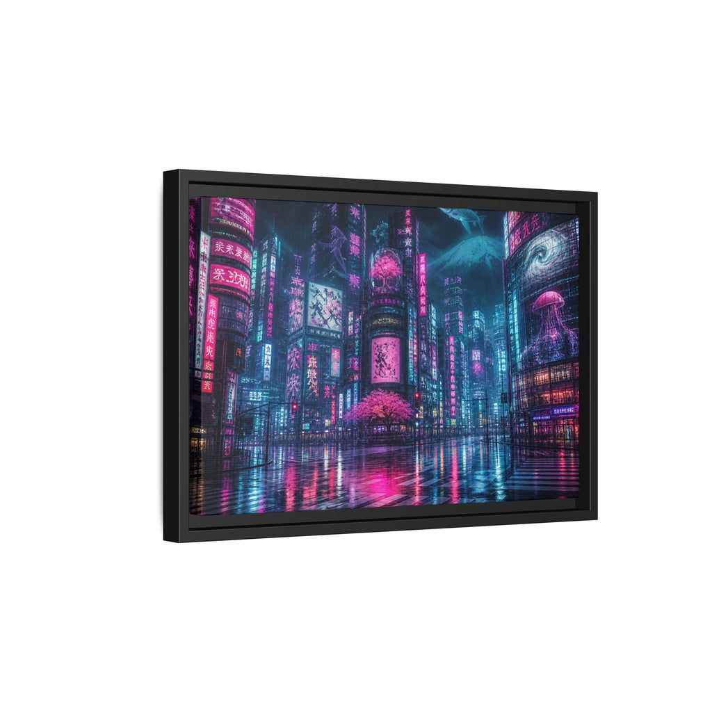 Tokyo Neon Night Canvas Wall Art Print Ready to Hang