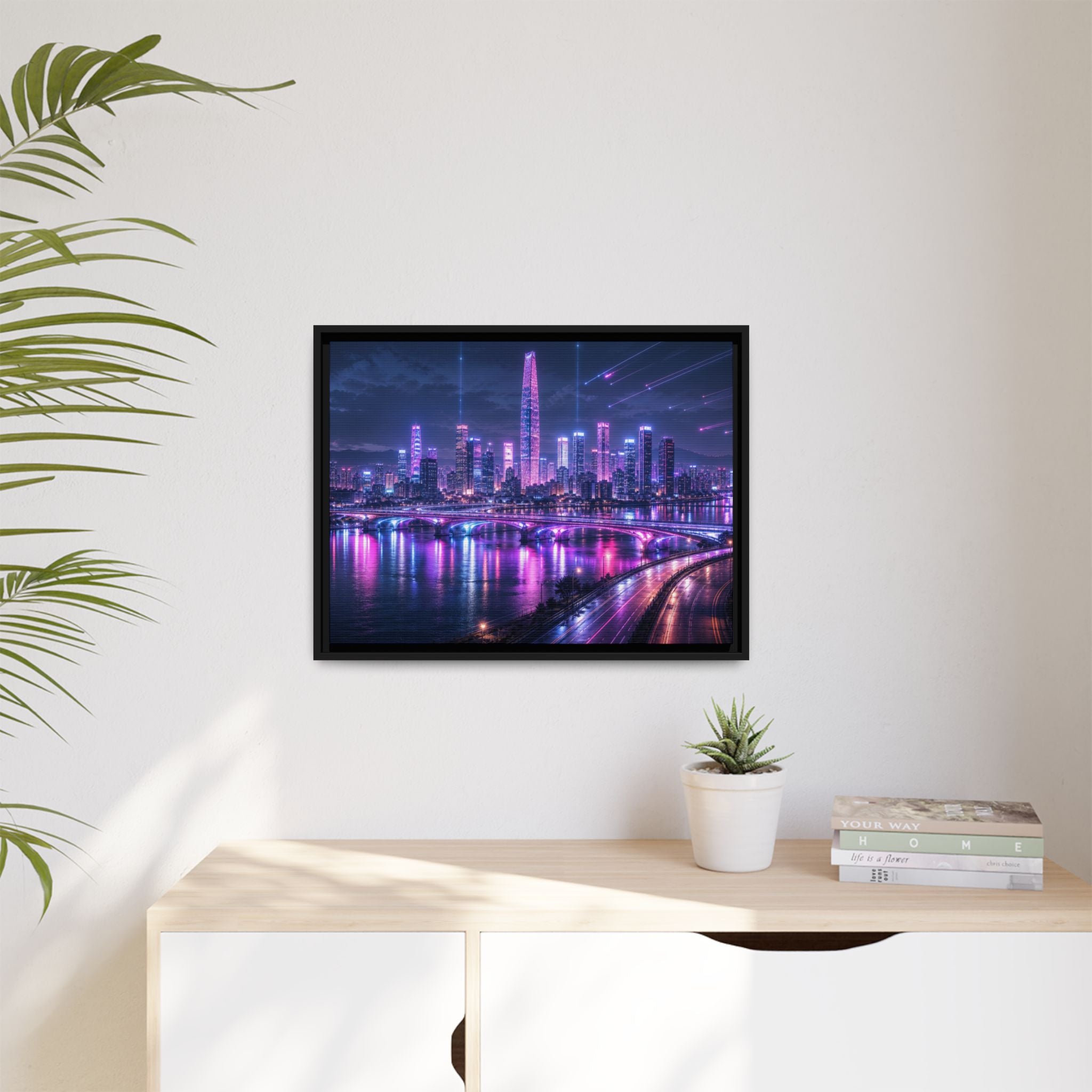 Seoul Night Skyline Canvas Wall Art Print Ready to Hang