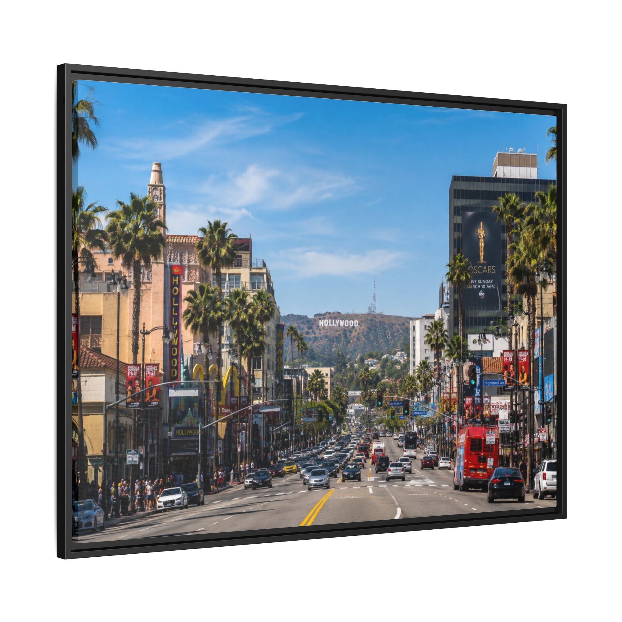 Hollywood Boulevard Matte Canvas Print — Framed Wall Art