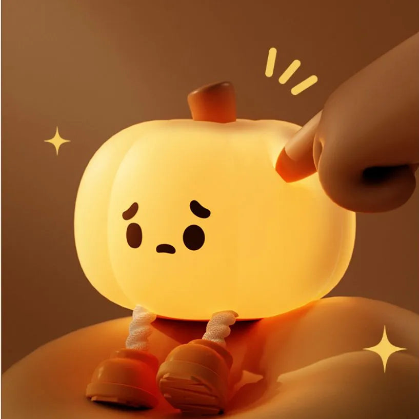 Home Decor Halloween Pumpkin Night Light Cute Soft Silicone Lamp Touch Dimmable