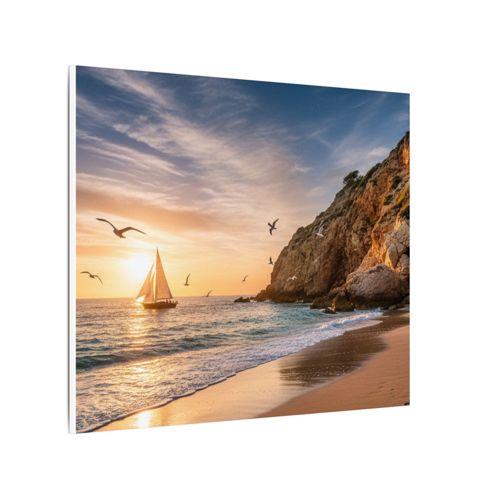 Seaside Sunset Sail Canvas