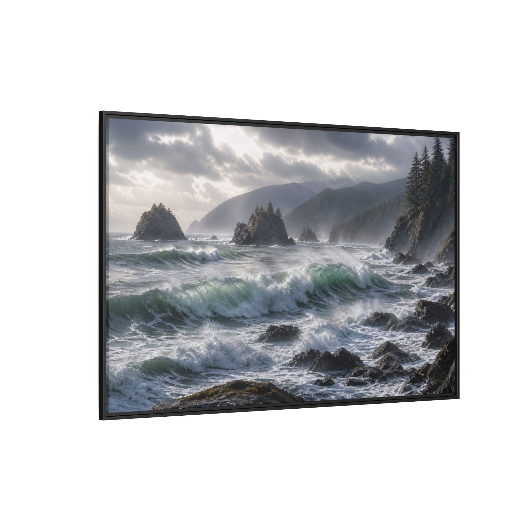 Oregon Coast Waves Canvas Wall Art Print Ready to Hang