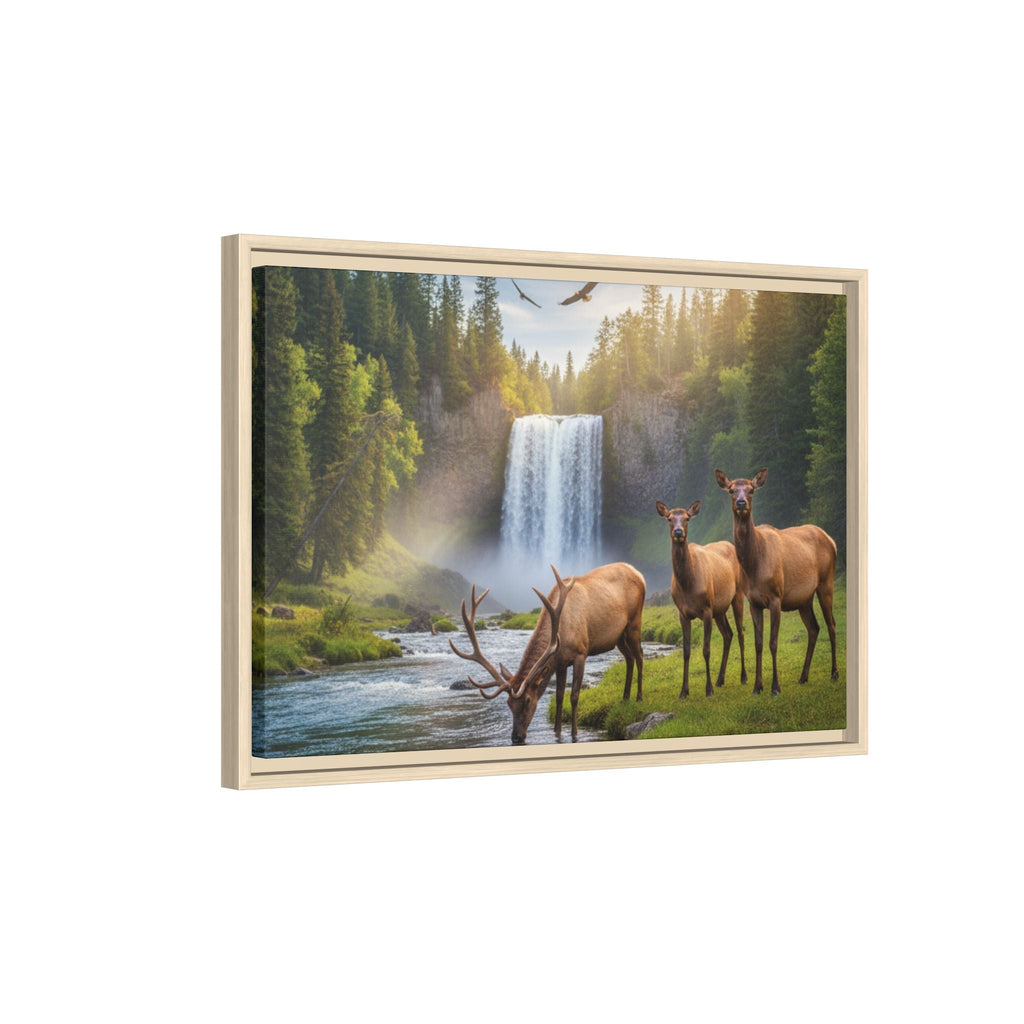 Elk Forest Landscape Wall Art - Eagles Flying - Stunning