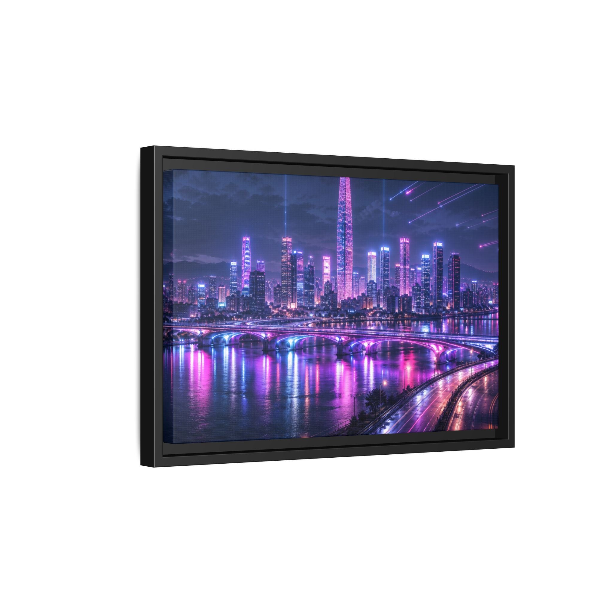 Seoul Night Skyline Canvas Wall Art Print Ready to Hang