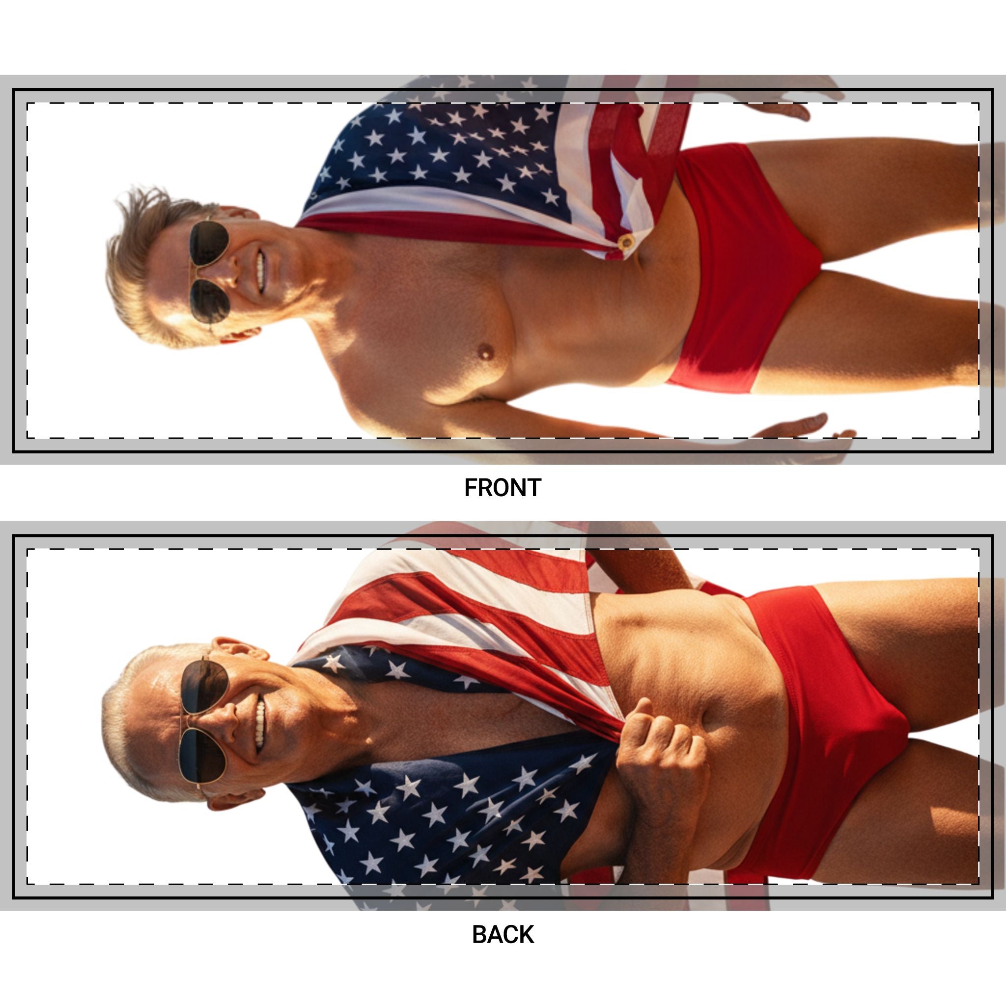 Patriotic Beach Body Pillow — American Flag Swimwear Design