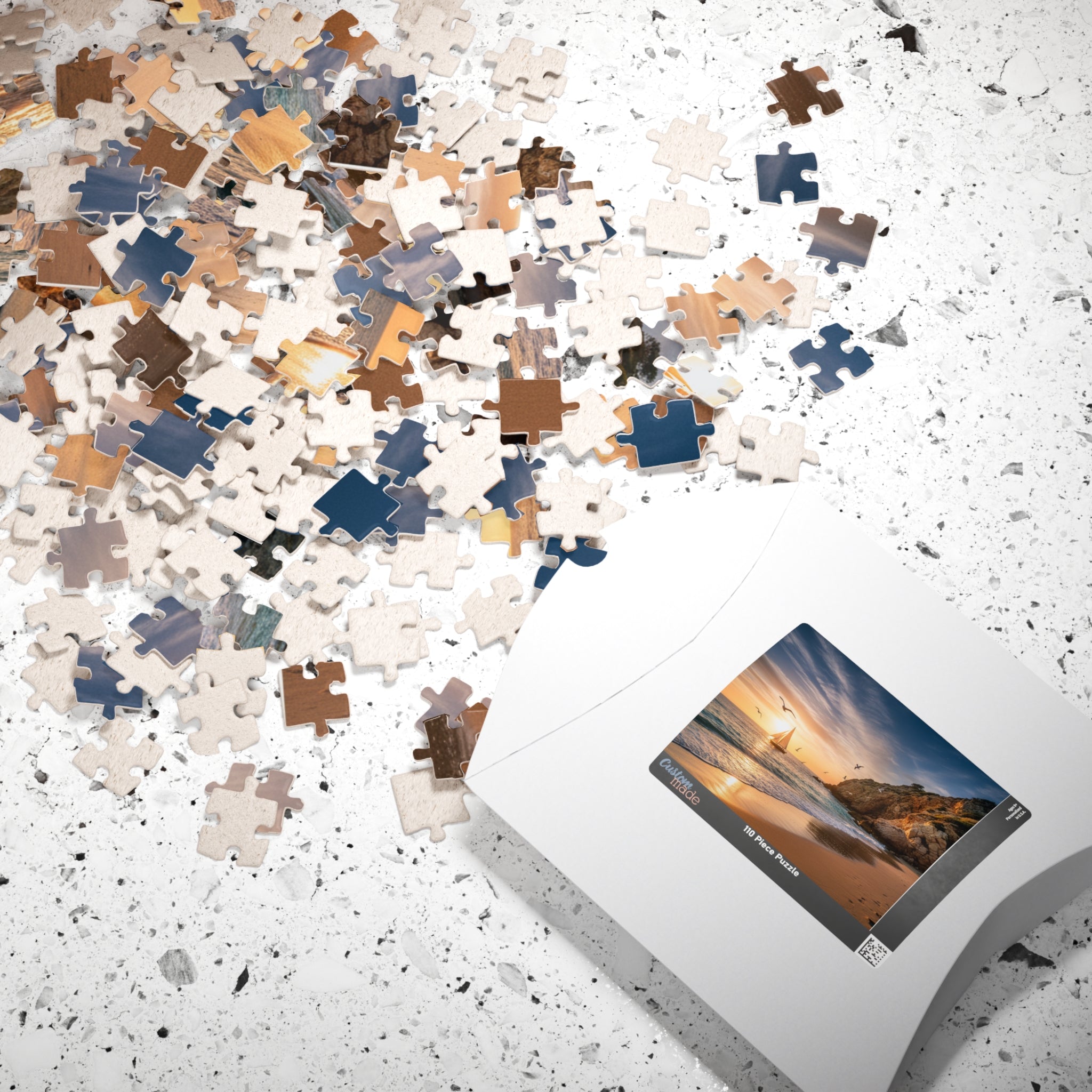 Coastal Sunset Sailboat Jigsaw Puzzle — Scenic Beach Puzzle for Adults & Families (110/252/520/1014 pcs)