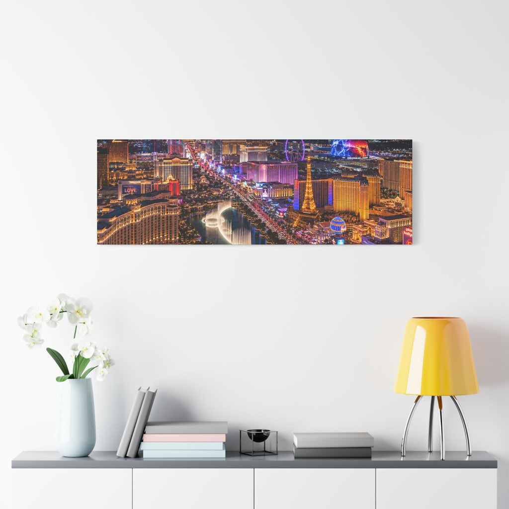 Las Vegas Strip Nightscape Matte Canvas Print — Stunning Vibrant Art
