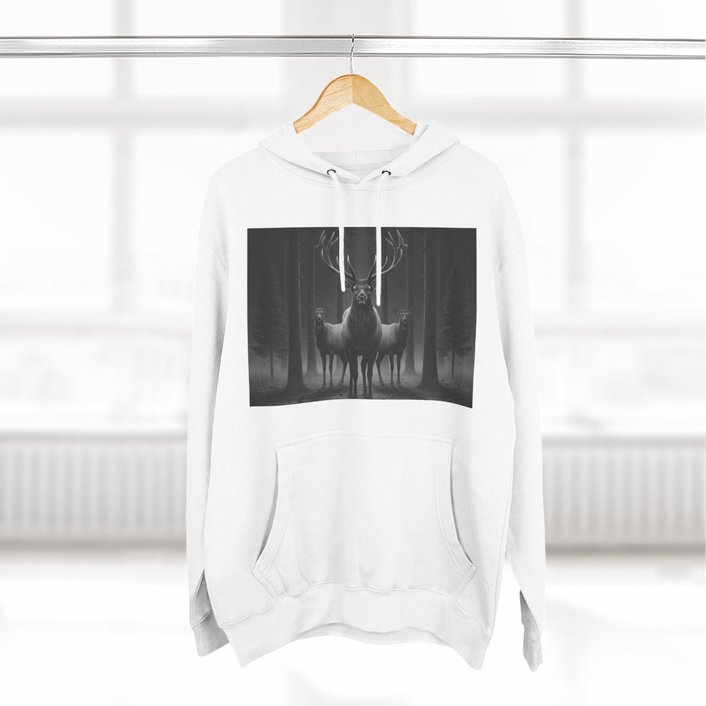 Mystic Stag Hoodie — Dark Forest Elk Trio Graphic Fleece