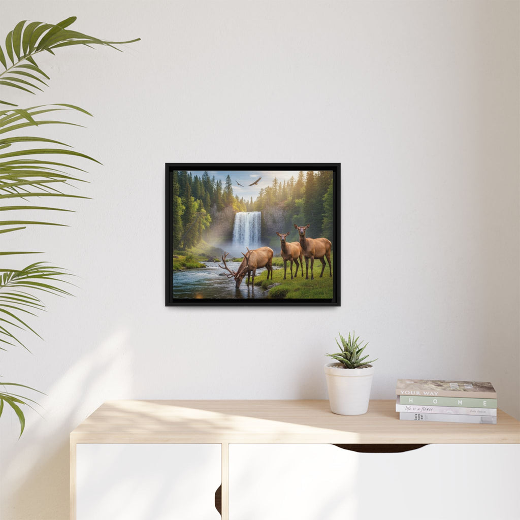 Elk Forest Landscape Wall Art - Eagles Flying - Stunning