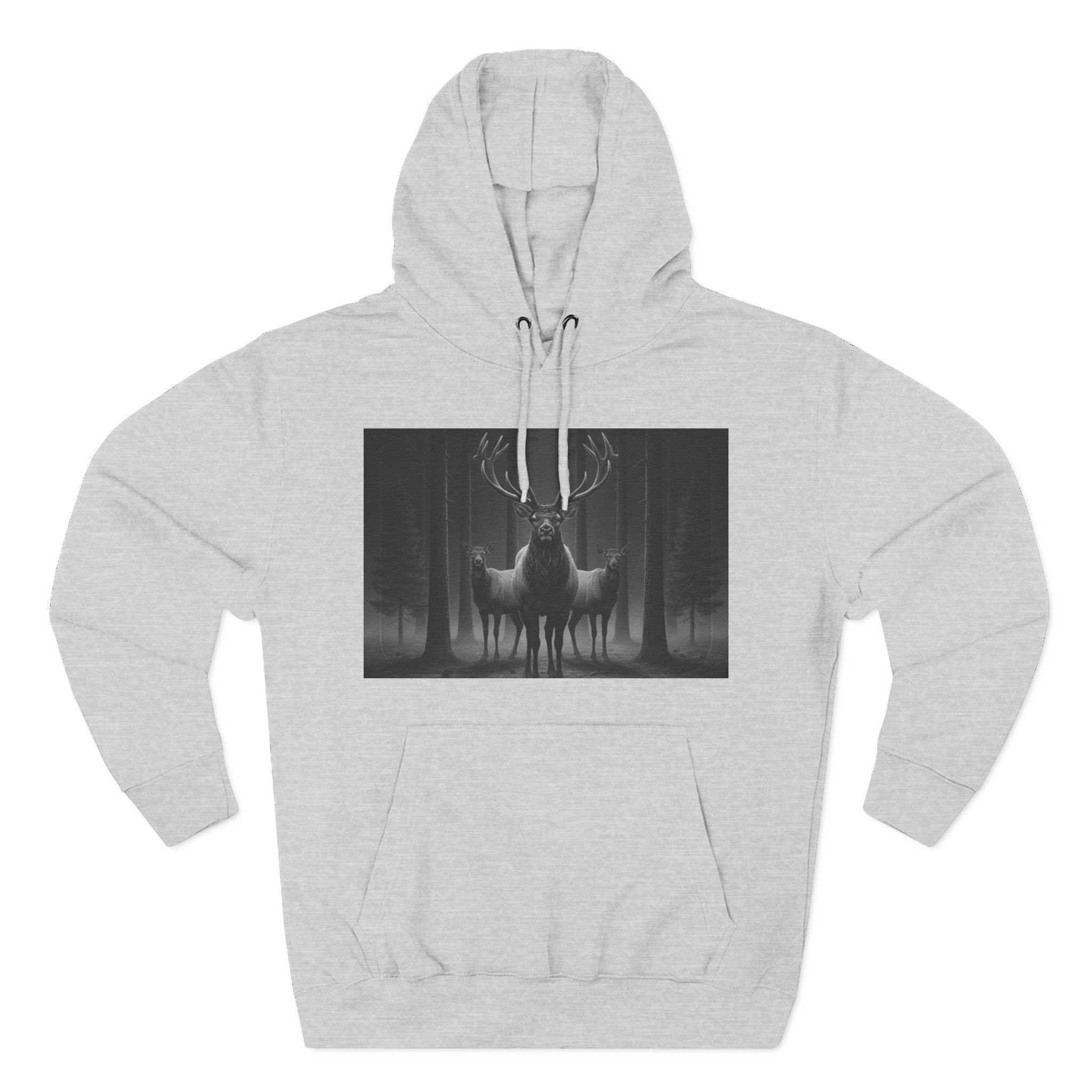 Mystic Stag Hoodie — Dark Forest Elk Trio Graphic Fleece