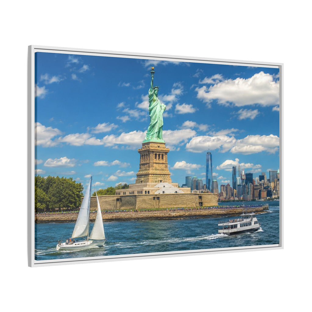 Statue of Liberty Matte Framed Canvas Print — New York City Landmark Wall Art