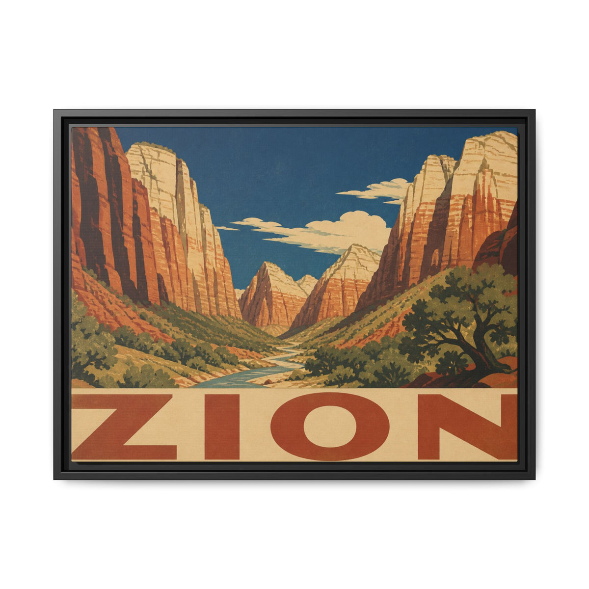 Zion Vintage Travel Poster Canvas Wall Art Print Ready to Hang