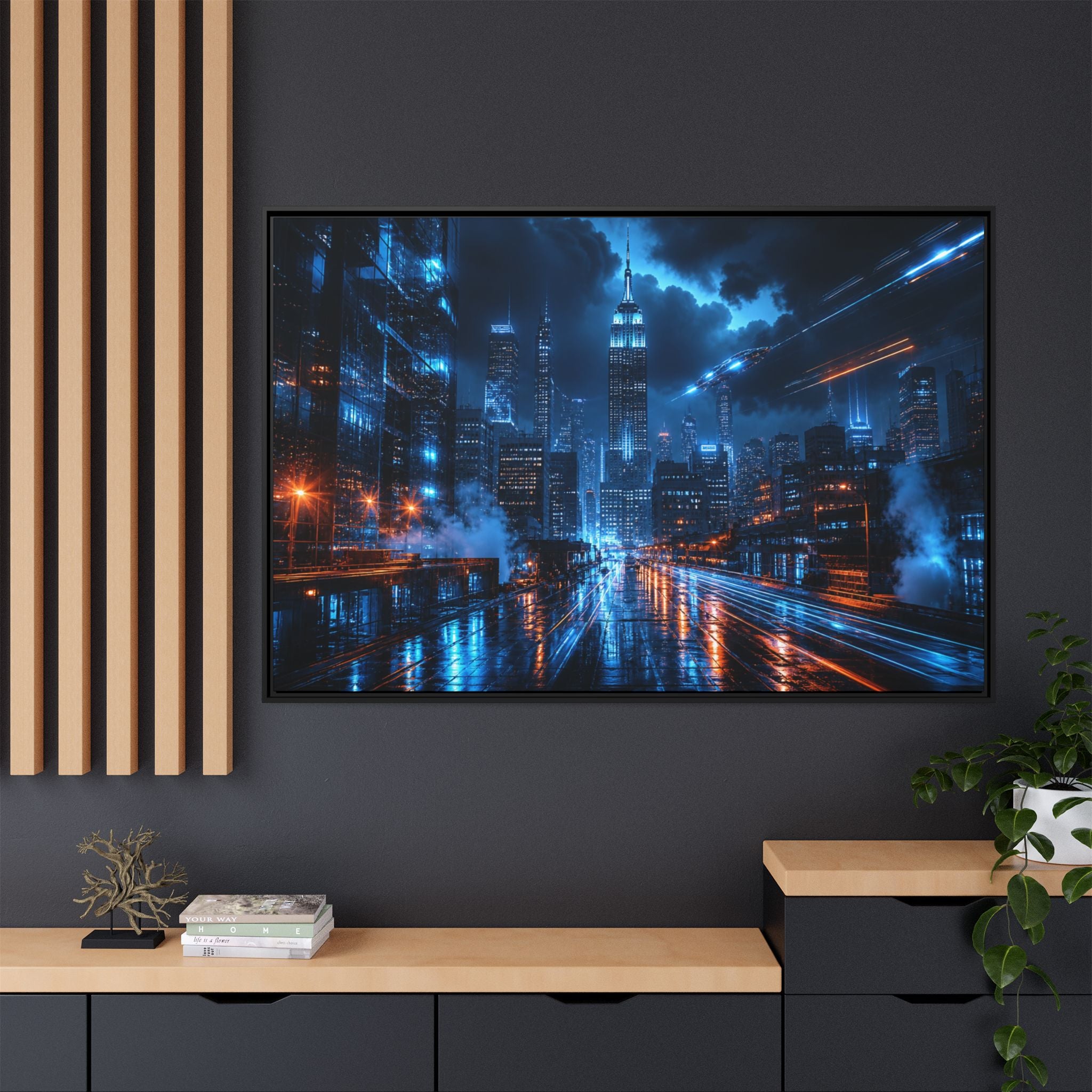 New York City Night Canvas Wall Art Print Ready to Hang