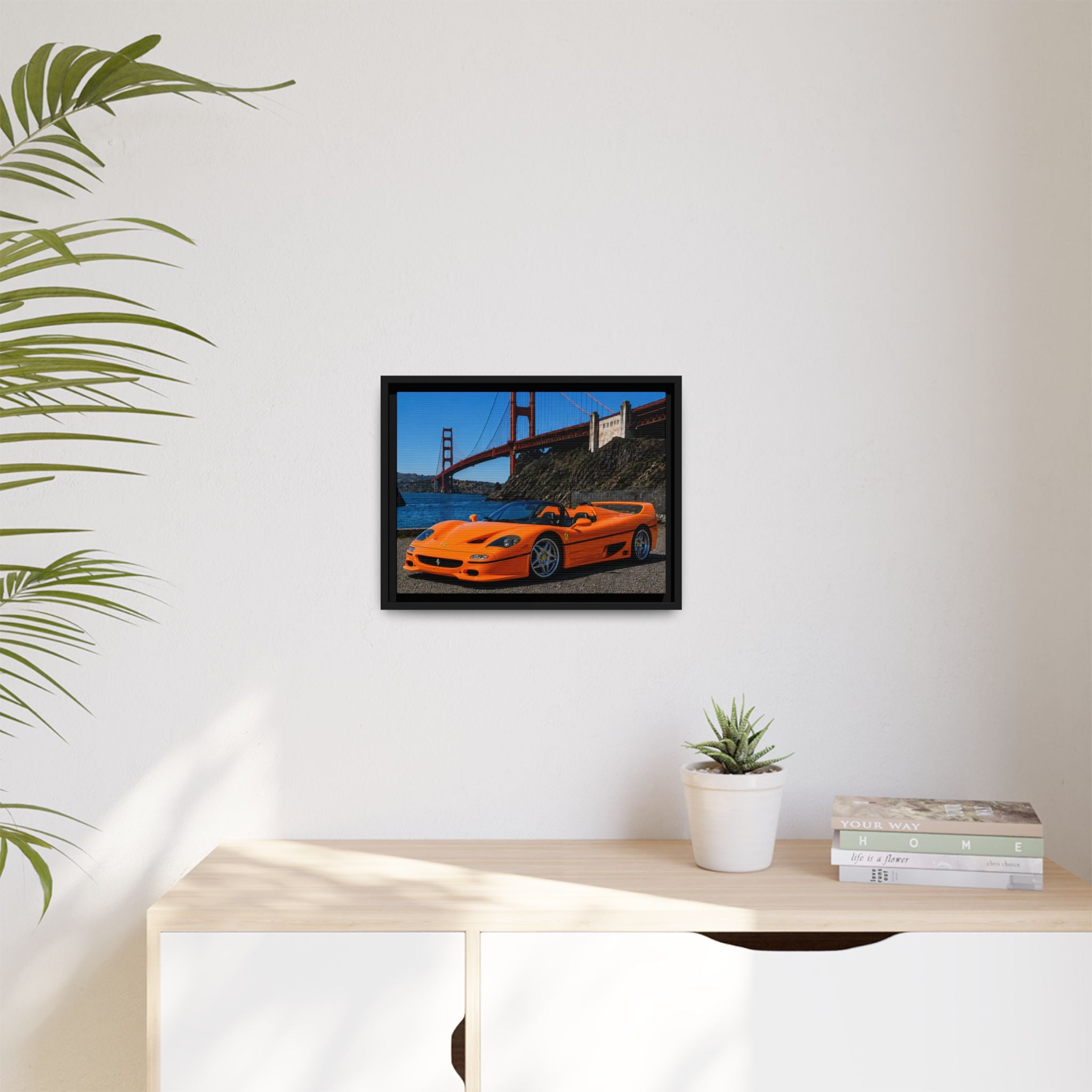 Ferrari F50 1995 - Golden Gate Bridge - Framed Canvas Print - Stunning