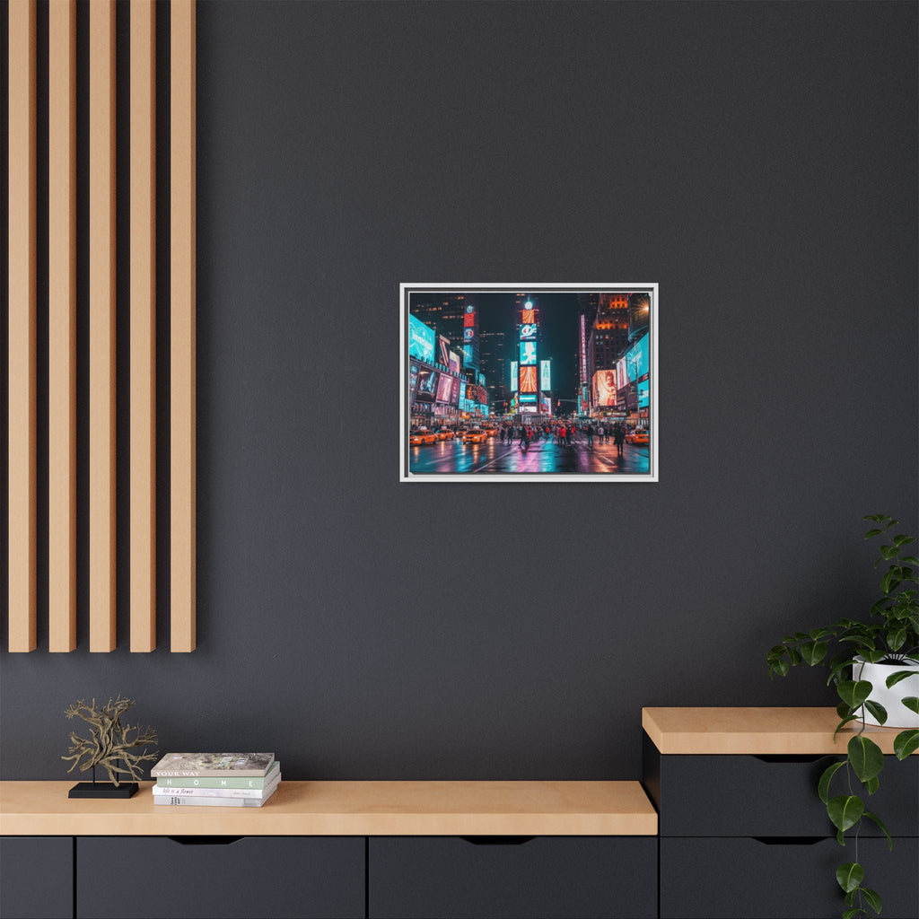 New york / Japan Nightskape Cityskape Framed Canvas Art - Stunning